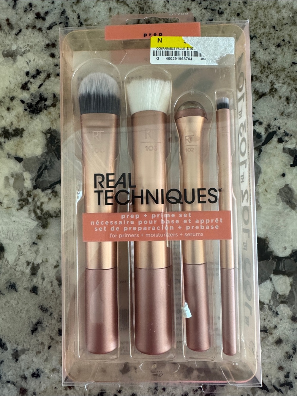 Real Techniques Prep + Prime Brush Set - Rose Pink Metallic